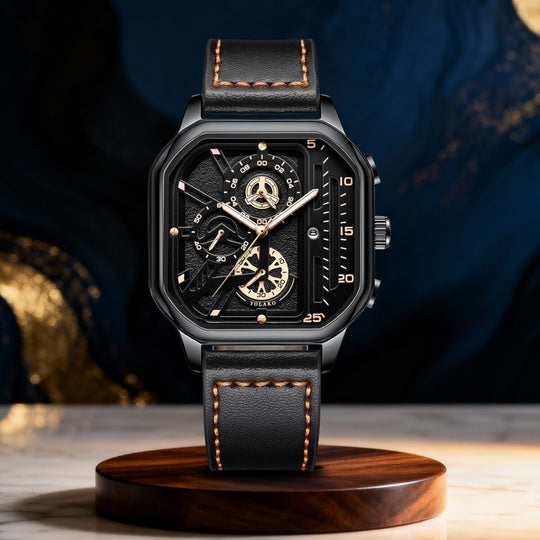 Rockwell | Men’s Rectangular Chronograph Quartz Wristwatch | 42mm