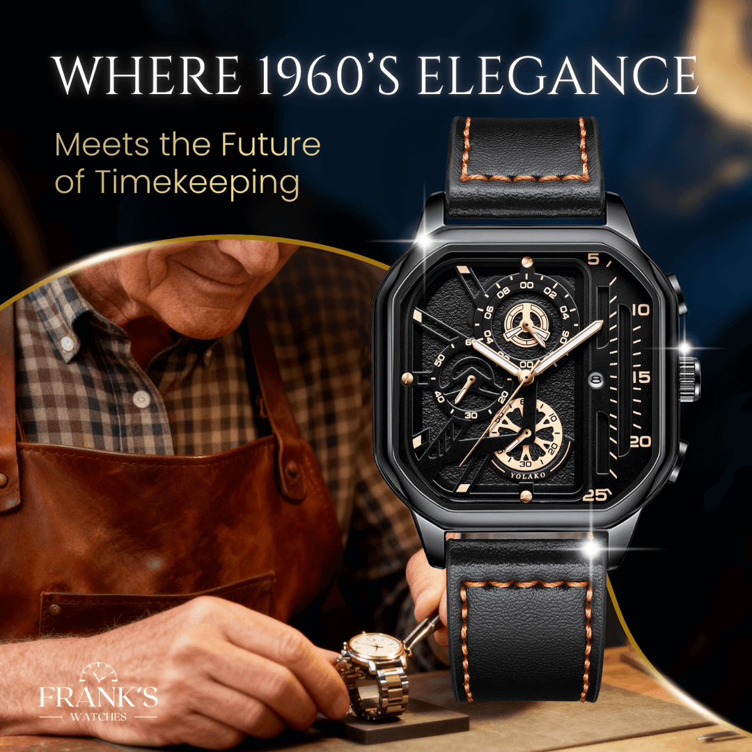 Rockwell | Men’s Rectangular Chronograph Quartz Wristwatch | 42mm