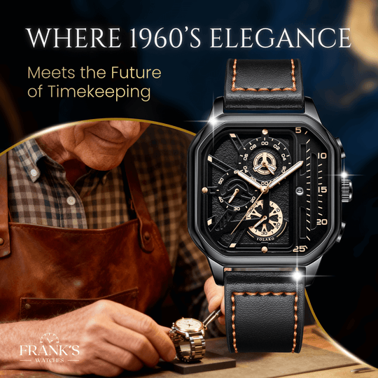 Rockwell | Men’s Rectangular Chronograph Quartz Wristwatch | 42mm