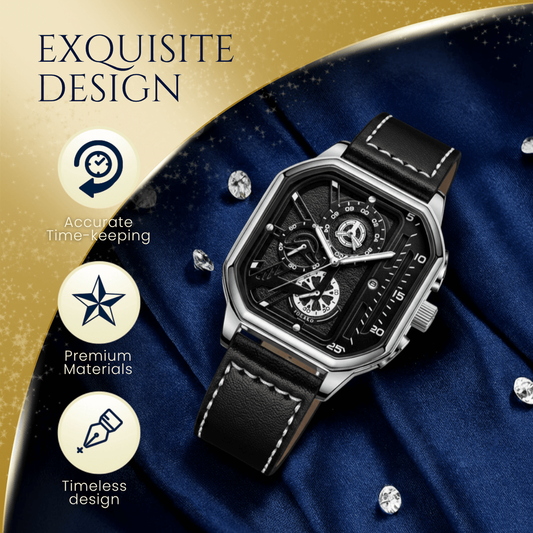 Rockwell | Men’s Rectangular Chronograph Quartz Wristwatch | 42mm