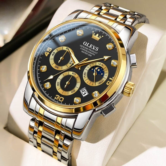 Sinclair | Men’s Diamond-Accent Moon Phase Chronograph | 42mm