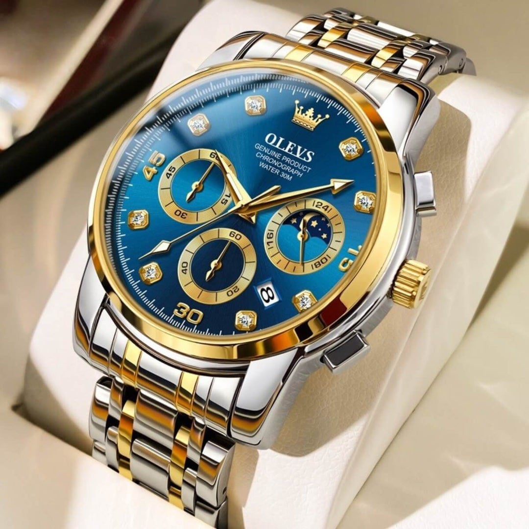 Sinclair | Men’s Diamond-Accent Moon Phase Chronograph | 42mm