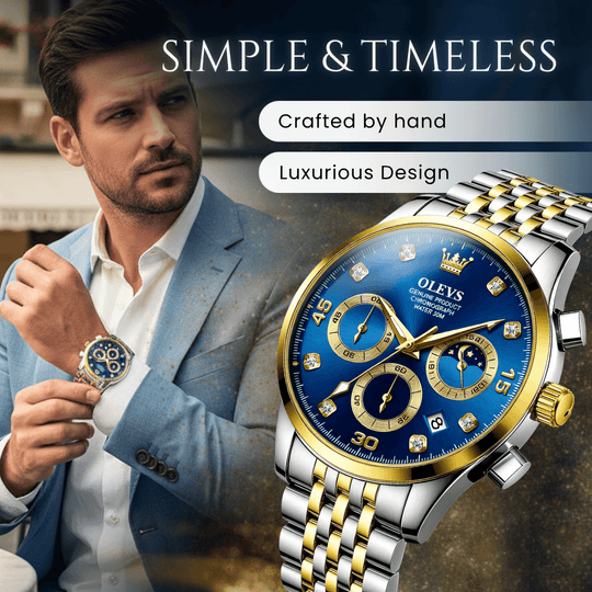 Sinclair | Men’s Diamond-Accent Moon Phase Chronograph | 42mm