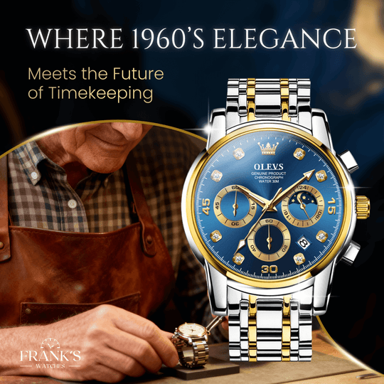 Sinclair | Men’s Diamond-Accent Moon Phase Chronograph | 42mm