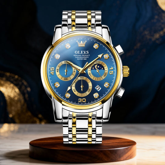 Sinclair | Men’s Diamond-Accent Moon Phase Chronograph | 42mm