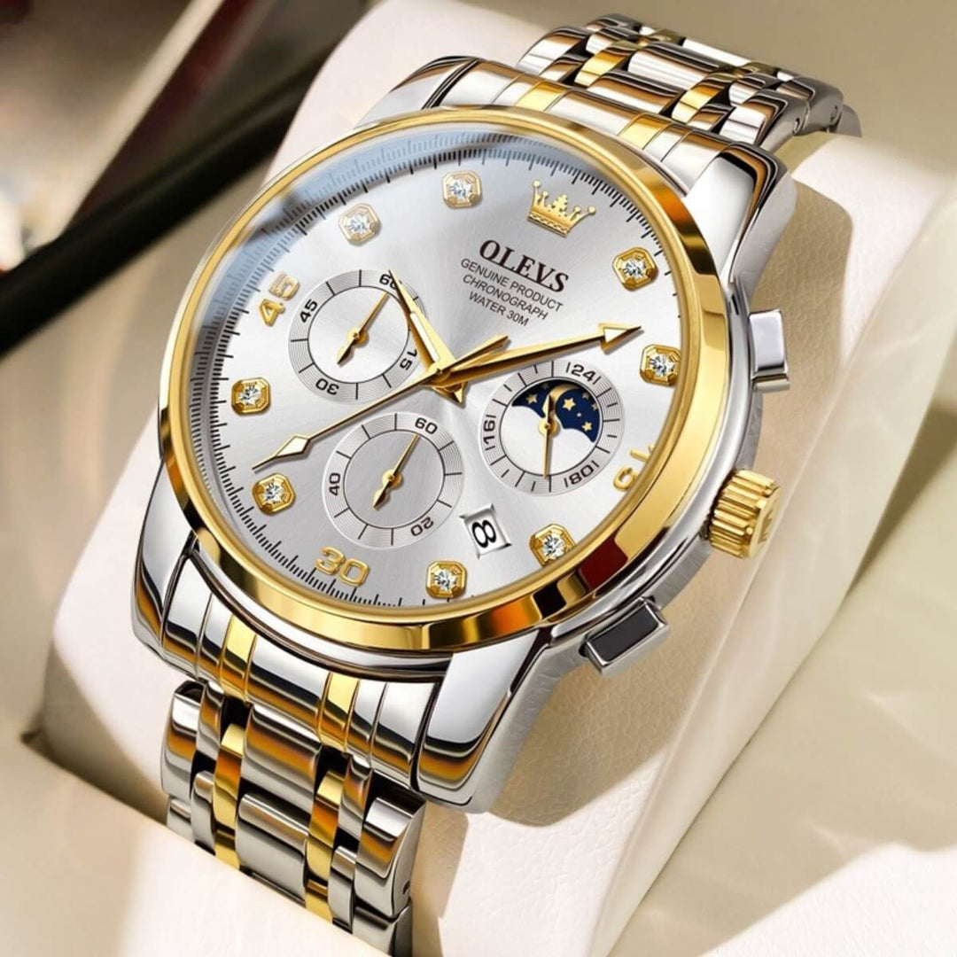 Sinclair | Men’s Diamond-Accent Moon Phase Chronograph | 42mm