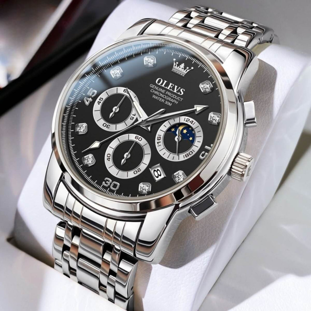 Sinclair | Men’s Diamond-Accent Moon Phase Chronograph | 42mm