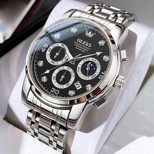 Sinclair | Men’s Diamond-Accent Moon Phase Chronograph | 42mm