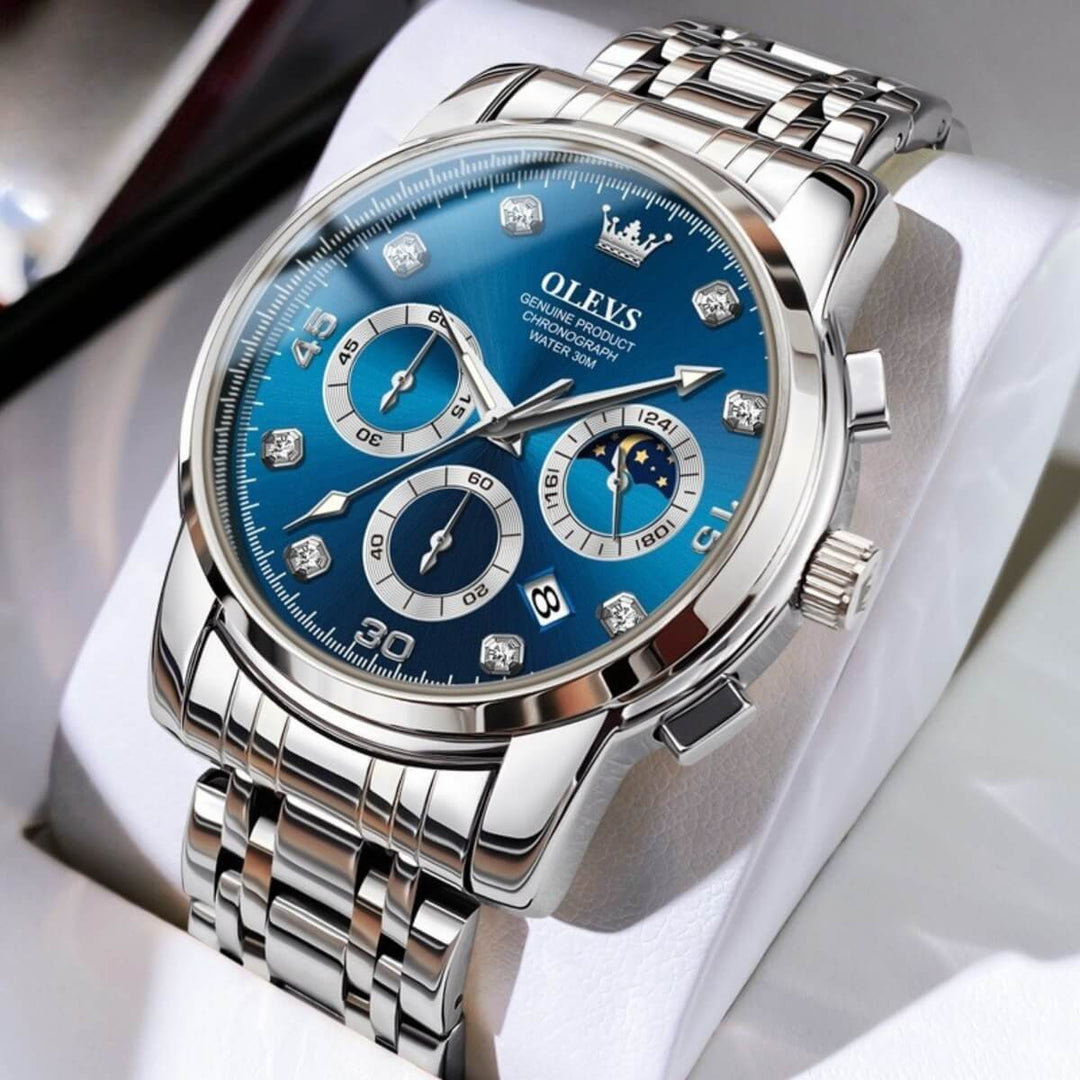 Sinclair | Men’s Diamond-Accent Moon Phase Chronograph | 42mm