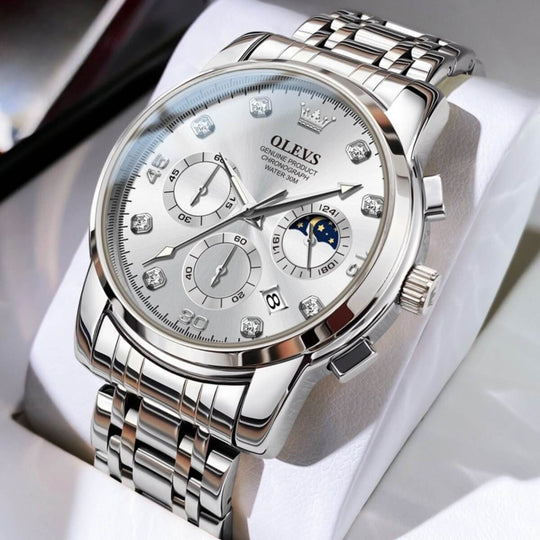 Sinclair | Men’s Diamond-Accent Moon Phase Chronograph | 42mm