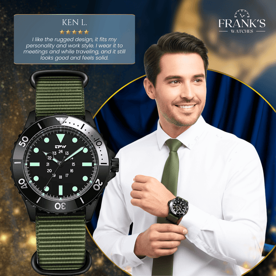 Whitaker | Professional Diver’s Quartz Analog Watch | 41mm