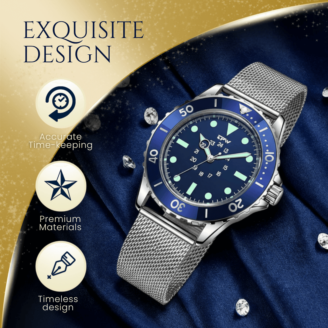 Whitaker | Professional Diver’s Quartz Analog Watch | 41mm