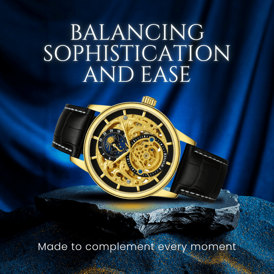 Winsley | Men’s Dual Skeleton Mechanical Watch | 44mm